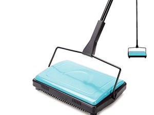Yocada Carpet Sweeper Cleaner for Home Office Low Carpets Rugs Undercoat Carpets Pet Hair Dust Scraps Paper Small Rubbish Cleaning with a Brush Blue