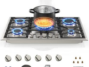 30 Inch Gas Cooktop with 6 Metal Knob