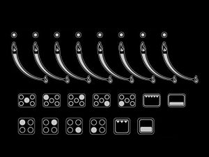 MANWU Flame Indicators Ring Stove Sticker Decal Label for Burner cooktop hob Cooker top Markings (Silver Print ON Clear for Black Stove)