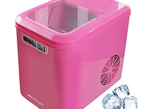 BHTOP Portable Ice Maker Machine for Countertop Cube Ice Makers (Pink)