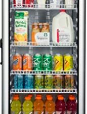 PremiumLevella PRF90DX Single Door Merchandiser Refrigerator-Upright Beverage Cooler-9.0 cu ft-Silver