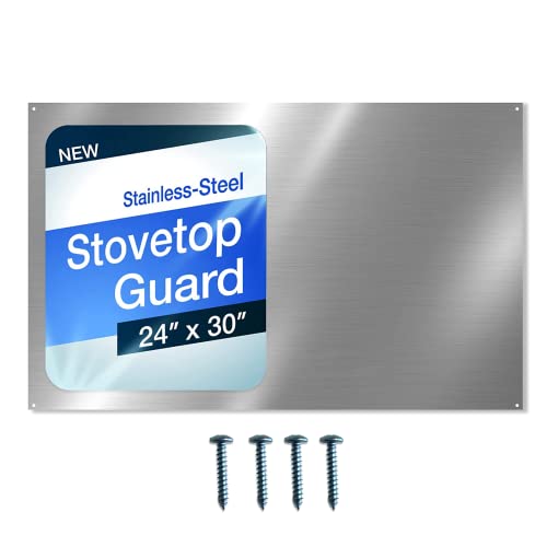 24" x 30" Reversible Metal Backsplash Matching screws | Compatible with Broan-NuTone SP3004 - Ultra Flat and Flushed Metal Panel Splatter Guard for Stovetop Easy Installation 24" x 30" Reversible Metal Backsplash Matching screws | Compatible with Broan-NuTone SP3004 - Ultra Flat and Flushed Metal Panel Splatter Guard for Stovetop Easy Installation