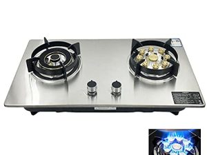 YILIKISS 28" Built-in Gas Cooktops | 2 Burner LPG Propane Gas Cooker Stainless Steel Gas Stove | Dual Burner Gas Hob | Easy to Clean