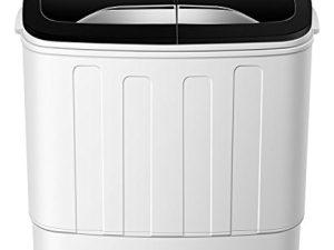 Portable Washing Machine with Draining Pump - Twin Tub Washer Machine with 7.9lbs Wash and 4.4lbs Spin Cycle Compartments by Think Gizmos