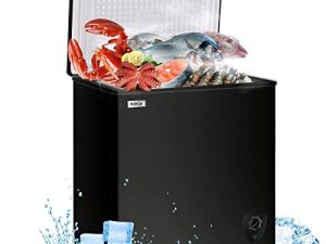 5.0 Cubic Feet WANAI Chest Freezer Compact Freezers with Adjustable Thermostat Top Open Door Freezer Compressor Cooling with Rmovable Storage Basket for Home Kitchen Office and Bar