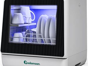 Adamson A30 Countertop Dishwasher + NEW 2022 + Ideal as Apartment Dishwasher or RV Dishwasher + Mini Dishwasher with 5 Cleaning Programs + High Pressure Spray Portable Dishwasher + 5 YEAR WARRANTY