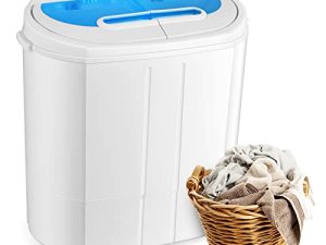 Qzexun 2 in 1 Laundry Washer and Spin Dryer Combo Electric Portable Washing Machine