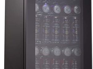 Joy Pebble Beverage Cooler and Refrigerator Mini Fridge with Glass Door for Soda Beer or Wine Small Drink Cooler for Home Office or Bar (2.3 cu.ft)