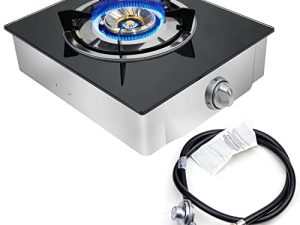Propane Gas Cooktop 1 Burners Gas Stove portable gas stove Tempered Glass Single Burners Stove Auto Ignition Camping Single Burner LPG for RV