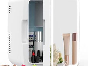 COOSEON 4 Liter/6 Can Mini Skincare Fridge with Mirror