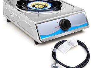 Propane Gas Cooktop,Single Burner Gas Stove Stainless Steel Portable Gas Stove,Auto Ignition Camping Single Burner LPGfor RV