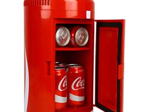 Coca-Cola 8 Can Portable Mini Fridge w/ 12V DC and 110V AC Cords