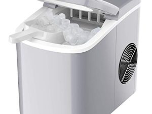 hOmeLabs Portable Ice Maker Machine for Counter Top - Makes 26 lbs of Ice per 24 Hours - Ice Cubes Ready in 8-10 Minutes - Electric Ice Making Machine with Ice Scoop and 1.5 lb Ice Storage - Silver