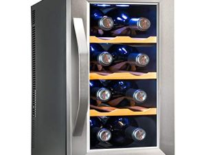 Ivation 8 Bottle Thermoelectric Wine Cooler/Chiller - Stainless Steel - Counter Top Red & White Wine Cellar w/Digital Temperature