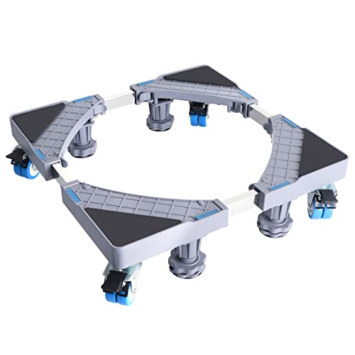 Mini Fridge Stand Multi-Functional Washing Machine Dolly with 4 Dual-Locking Wheels 4 Feet Adjustable Movable Base Furniture Dolly for Washing Machine Mini Fridge Stand Multi-Functional Washing Machine Dolly with 4 Dual-Locking Wheels 4 Feet Adjustable Movable Base Furniture Dolly for Washing Machine