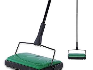 Yocada Carpet Sweeper Cleaner for Home Office Low Carpets Rugs Undercoat Carpets Pet Hair Dust Scraps Paper Small Rubbish Cleaning with a Brush Green