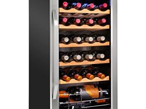 Ivation 24 Bottle Compressor Wine Cooler Refrigerator w/Lock | Large Freestanding Wine Cellar For Red