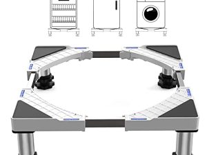 SEISSO Fridge Stand-Adjustable Washing Machine Base Stand with 4 Heavy Duty Feet Increase 7-8.6inch Height Universal Dryer Stand for Refrigerator Furniture Washing Dryer Max Load 770 LB (350 KG)