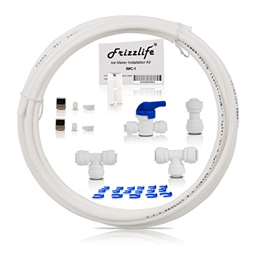 Frizzlife IMC-1 Ice Maker Fridge Water Line Installation Kit Fits For 1/4” & 3/8” Connect Water Filtration system and Reverse Osmosis System Frizzlife IMC-1 Ice Maker Fridge Water Line Installation Kit Fits For 1/4” & 3/8” Connect Water Filtration system and Reverse Osmosis System