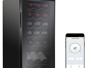 Ivation 18 Bottle Compressor Wine Cooler Refrigerator with Wi-Fi Smart App Control Cooling System | Large Freestanding Wine Cellar Fridge For Red White Champagne or Sparkling