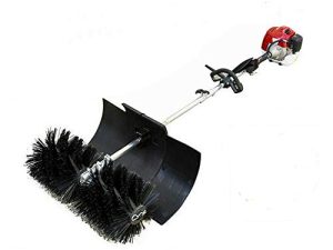 52cc Gas Power Nylon Brush Sweeping Broom Driveway Turf Lawns Artificial Grass Snow Clean Handheld Sweeper