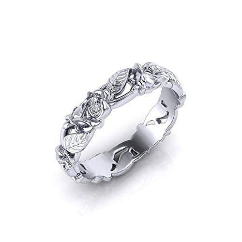 Aura Jewelry 925 Silver White Topaz Wedding Women Leaf Flower Engagement Band Ring Size 6-10 (7) Aura Jewelry 925 Silver White Topaz Wedding Women Leaf Flower Engagement Band Ring Size 6-10 (7)