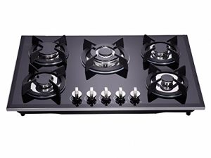 Deli-kit 30 inch Gas Cooktops Dual Fuel Sealed 5 Burners Drop-In Tempered Glass Gas Hob DK157-A01S Gas Cooktop