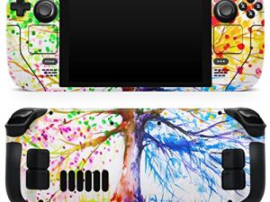 Design Skinz - Compatible with Steam Deck - Skin Decal Protective Scratch-Resistant Removable Vinyl Wrap Cover - Abstract Colorful Watercolor Vivid Tree V3