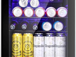 Antarctic Star Mini Fridge Cooler - 75 Can Beverage Refrigerator Glass Door for Beer Soda or Wine – Glass Door Small Drink Dispenser Machine Clear Front Removable for Home