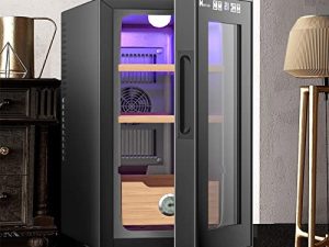 MANITAN 150 Count Electric Cooler Smart Temperature Setting 54-73℉ Spanish Cedar Wood Shelves and Drawer