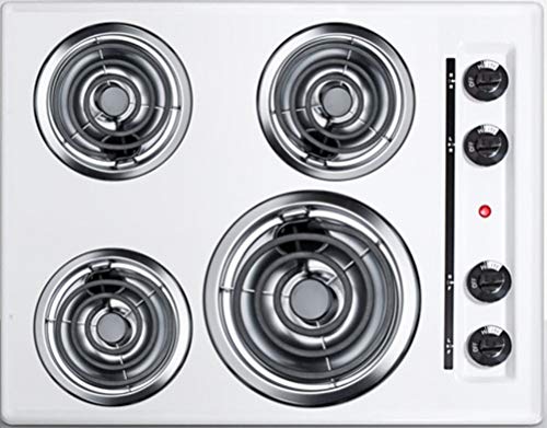 Summit Appliance WEL03 24" Wide 220V Electric Cooktop in White Finish Fits Popular Cutout Size with 4 Coil Elements Summit Appliance WEL03 24" Wide 220V Electric Cooktop in White Finish Fits Popular Cutout Size with 4 Coil Elements
