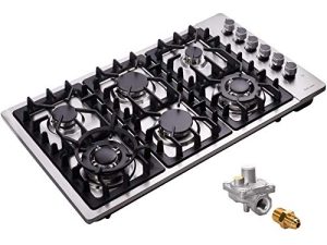 34" Gas Cooktop Dual Fuel 6 Sealed Burners Gas Stovetop Stainless Steel Drop-In Gas Stove DM628-SA01 Gas Hob Gas Cokker
