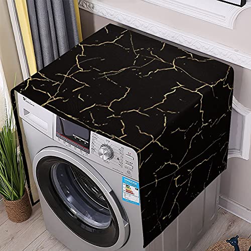 Black Marble Pattern Washing Machine Dryer Top Cover Refrigerator Fridge Dust-Proof Cover with Storage Pockets Bags Sunscreen Cover Kitchen Christmas Decor Black Marble Pattern Washing Machine Dryer Top Cover Refrigerator Fridge Dust-Proof Cover with Storage Pockets Bags Sunscreen Cover Kitchen Christmas Decor