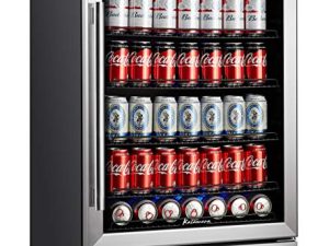 Kalamera 24 inch Beverage Refrigerator - 154 Cans Capacity Beverage Cooler- Fit Perfectly into 24" Space Built in Counter or Freestanding - for Soda