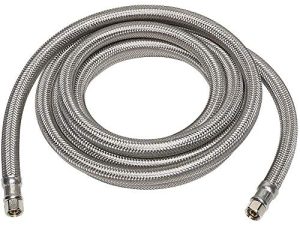 Braided Stainless Steel Ice Maker Water Supply Hose - 6 Ft - Universal 1/4" Connectors from Kelaro