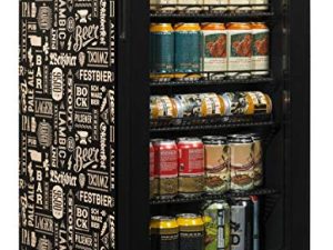 NewAir Limited Edition Beverage Refrigerator and Cooler “Beers of the World” with Glass Door